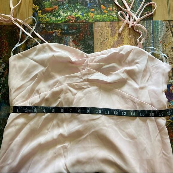 NWOT Lulus Maximum Allure Pink and Purple Ombre Satin Tie-Strap Maxi Dre… - Picture 7 of 9